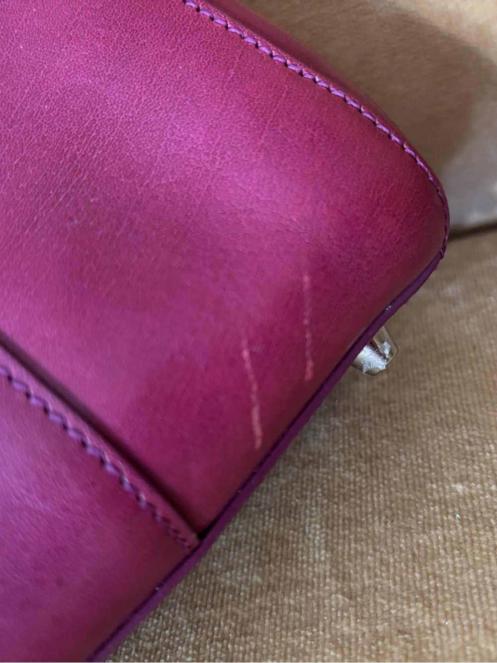 MONSAC vintage PINK leather handbag SHOULDER BAG - Picture 3 of 7